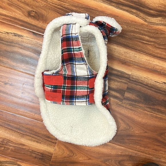 Bee & Willow Home Red Plaid Sherpa Lined Dog Coat Jacket Size Large 15” - 17” - Picture 2 of 6